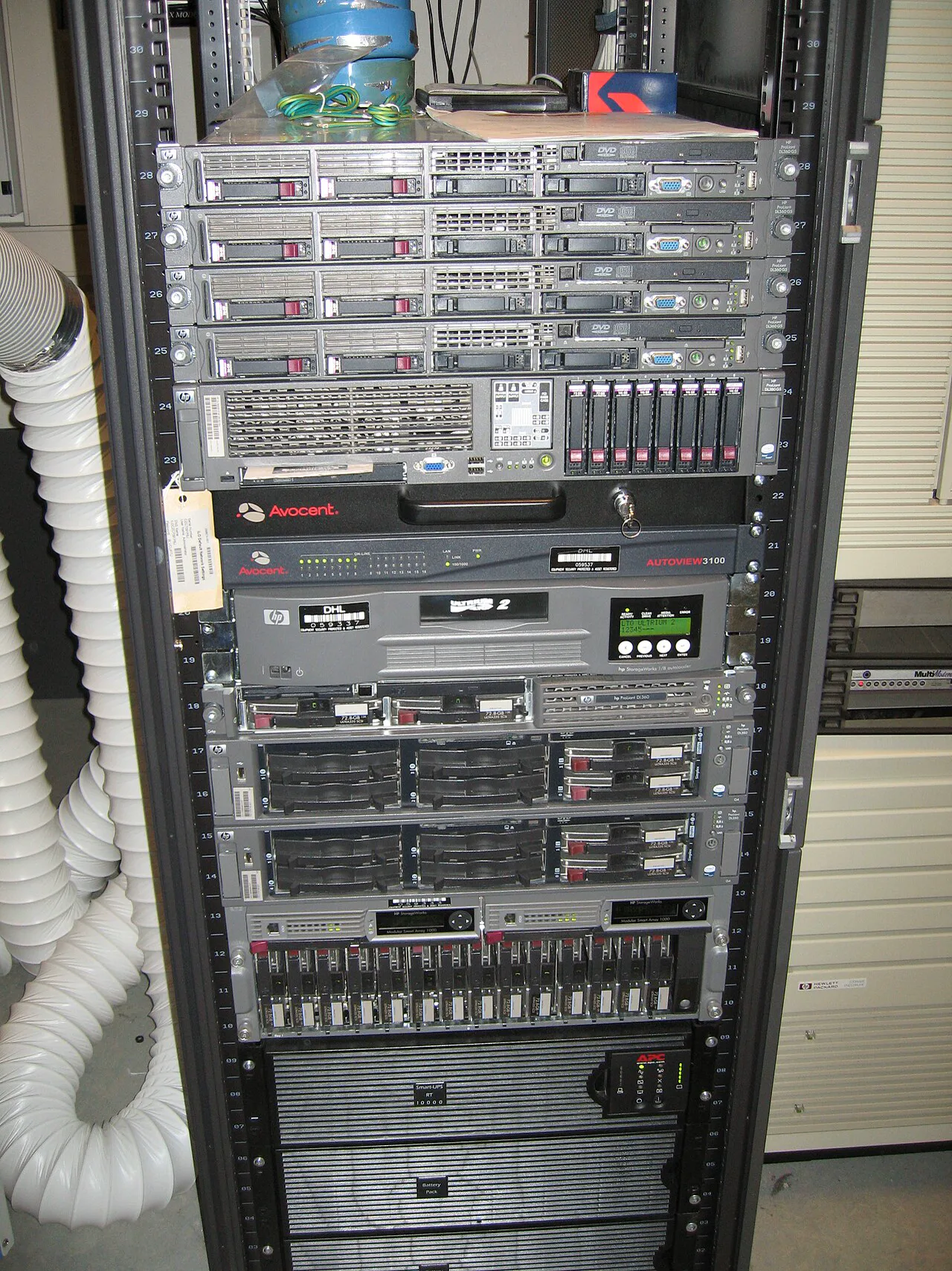 Hyperscale mining cluster hall filled with multi-level computing racks
